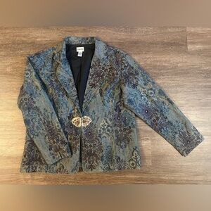 Chico's Blue and Purple Jean Jacket